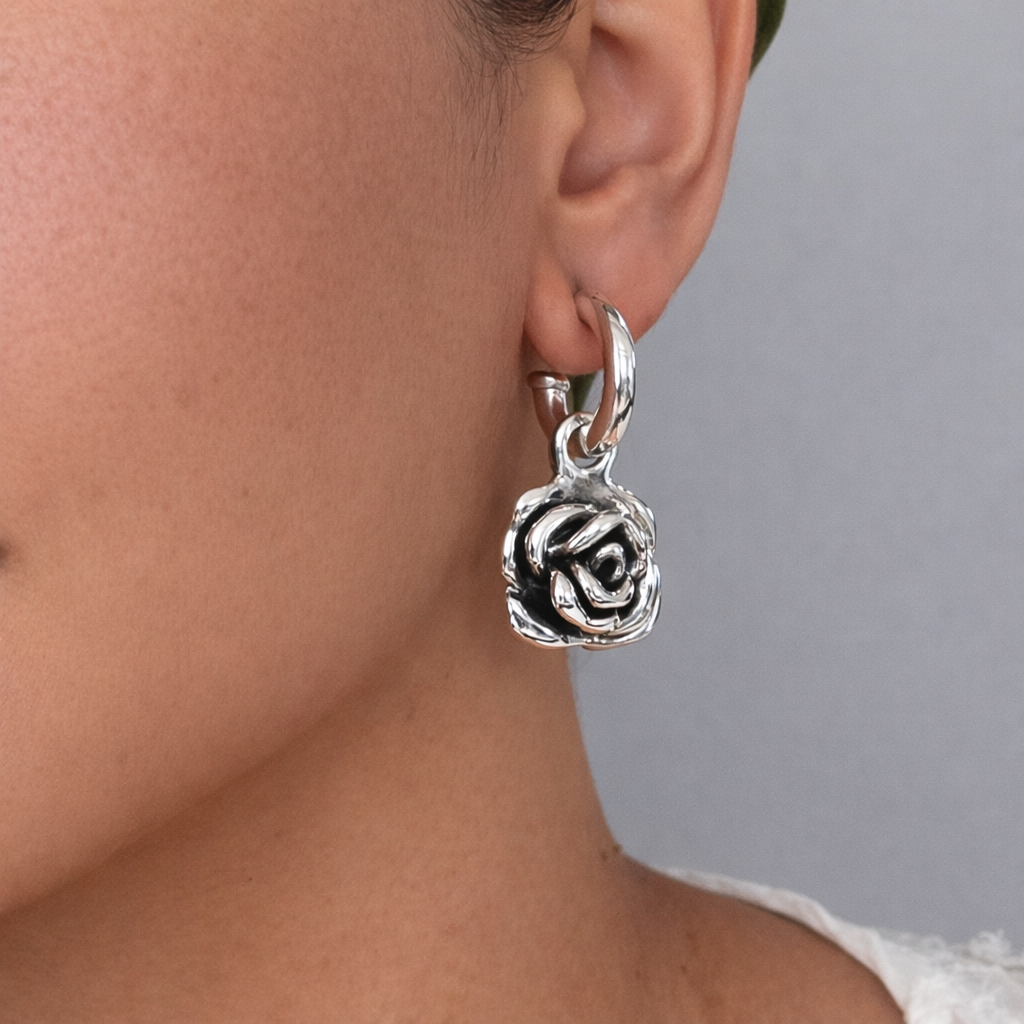 GAIA Rose Hoop Earrings – Hollow