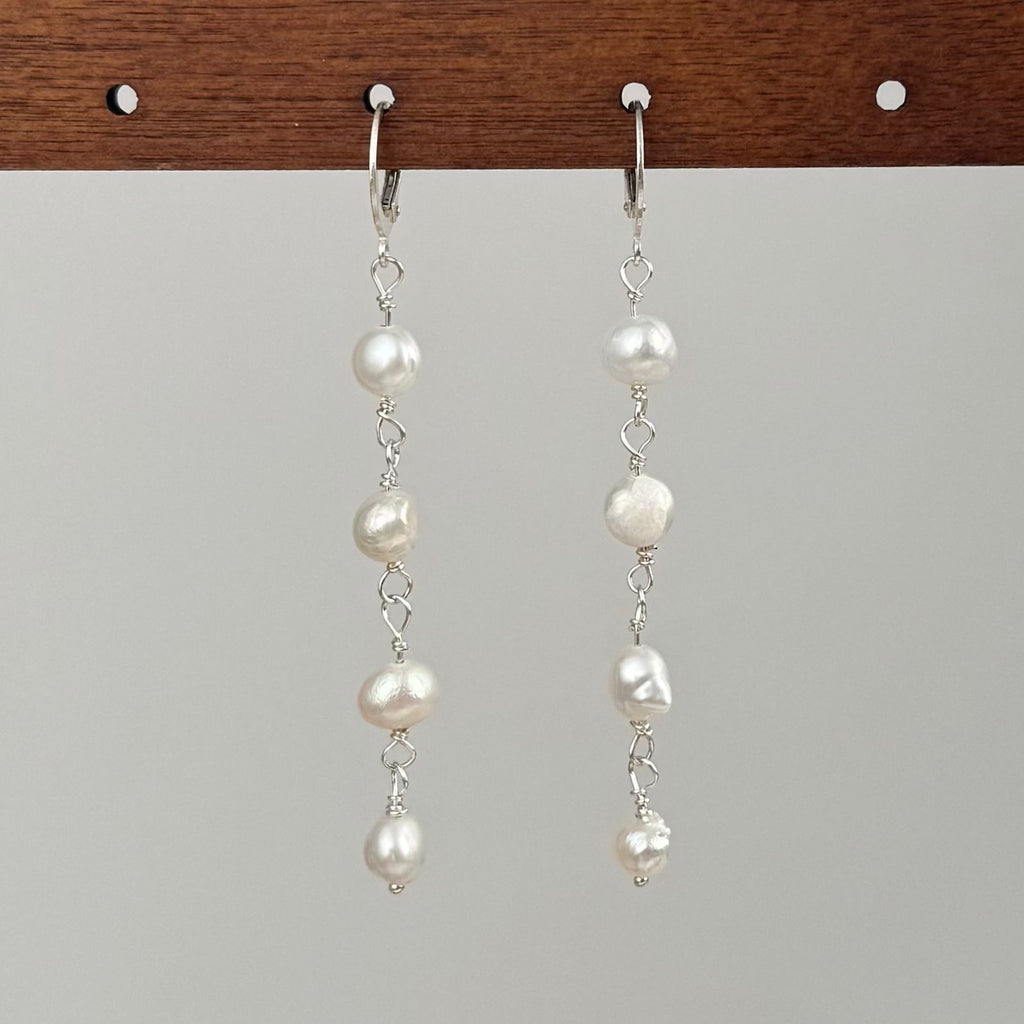 GAIA Pearl Drop Chain Earrings