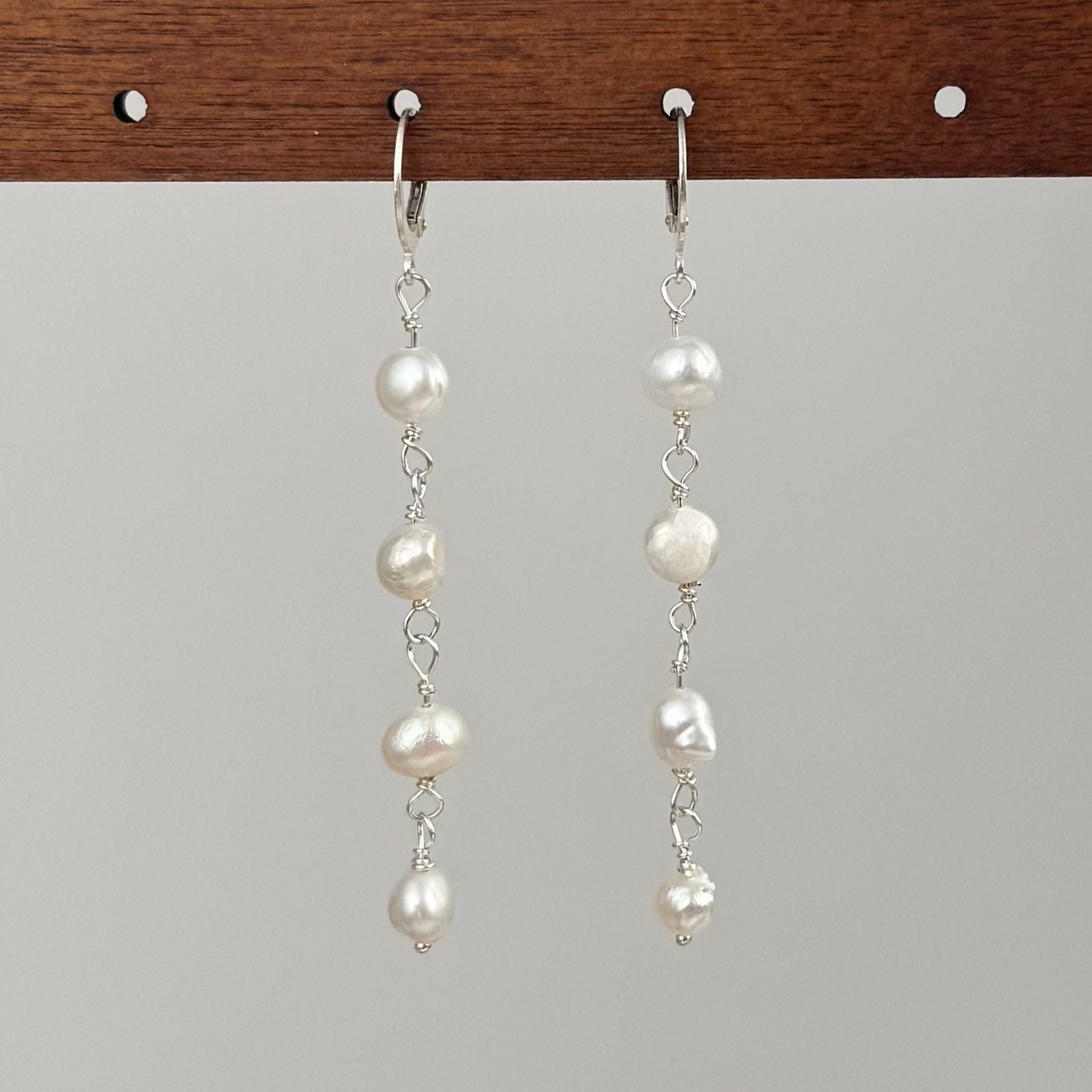 GAIA Pearl Drop Chain Earrings
