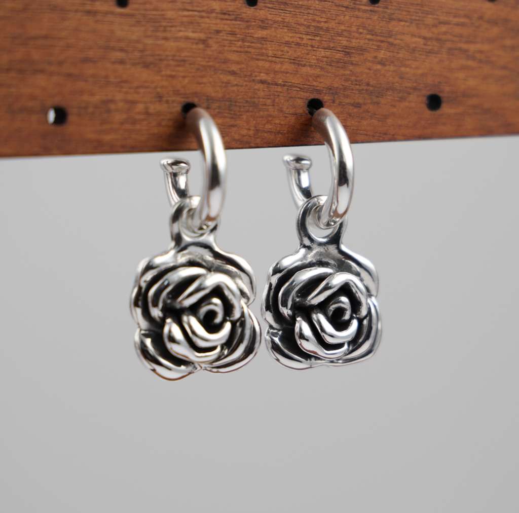 GAIA Rose Hoop Earrings – Hollow